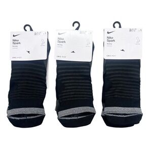 3 Pair Nike Spark Running No Show Cushioned Socks Black Grey M 6-7.5 W 7.5-9